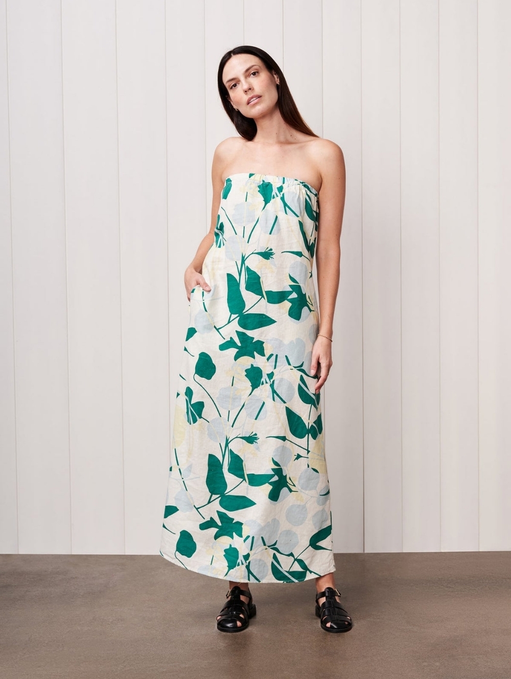 NWT Bailey 44 Blossom Printed Linen Maxi Dress - M